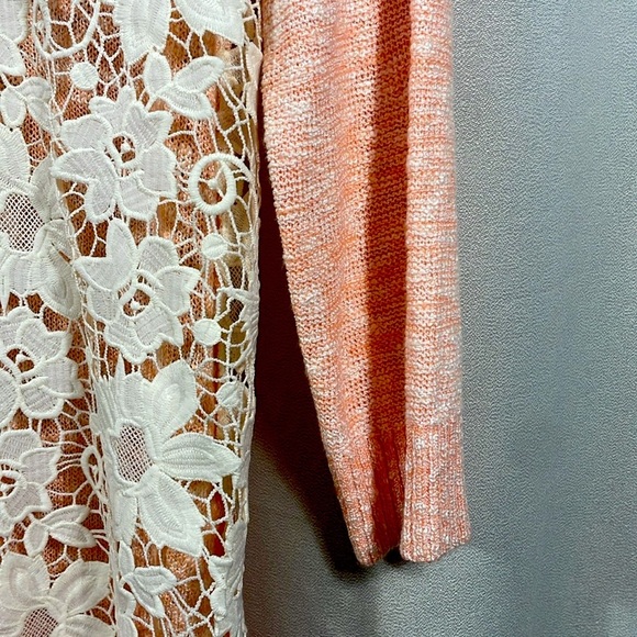 Cupio peach pink light weight sweater with full lace back - Picture 5 of 5
